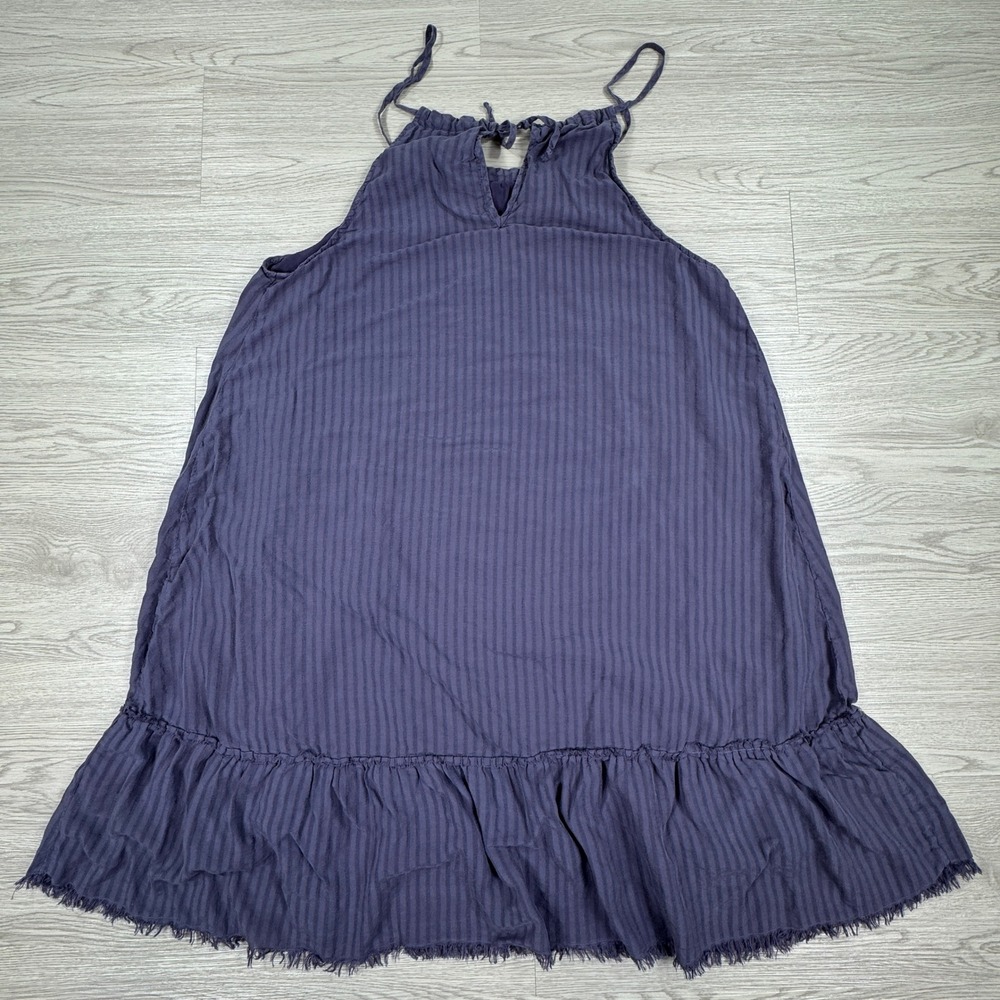 Cloth & Stone‎ Womens Dress Medium Purple Halter Neck Ruffle Hem Tencel Mini - Picture 5 of 7